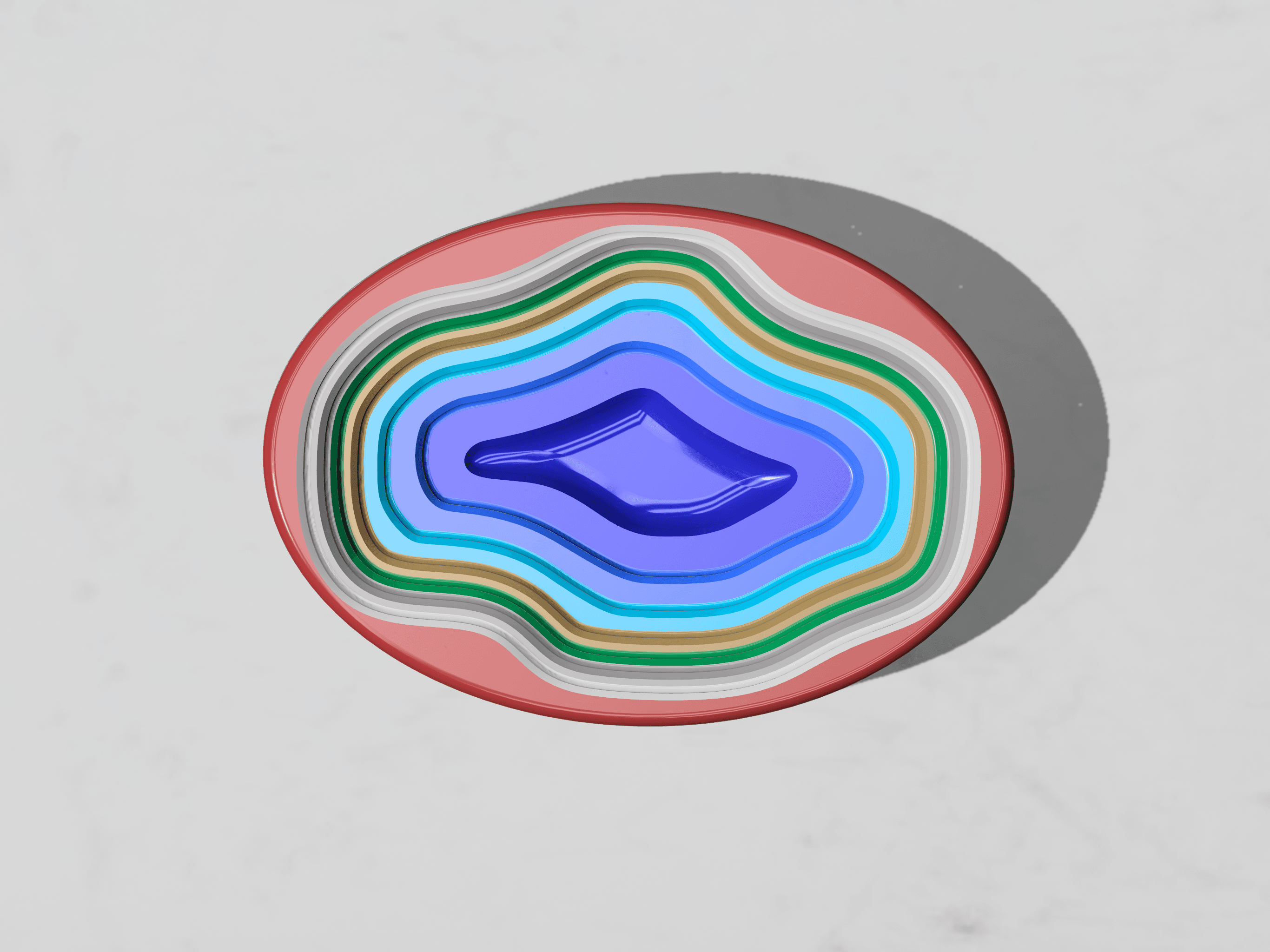 Topographic Dish Layered Pot for Various Items 3d model