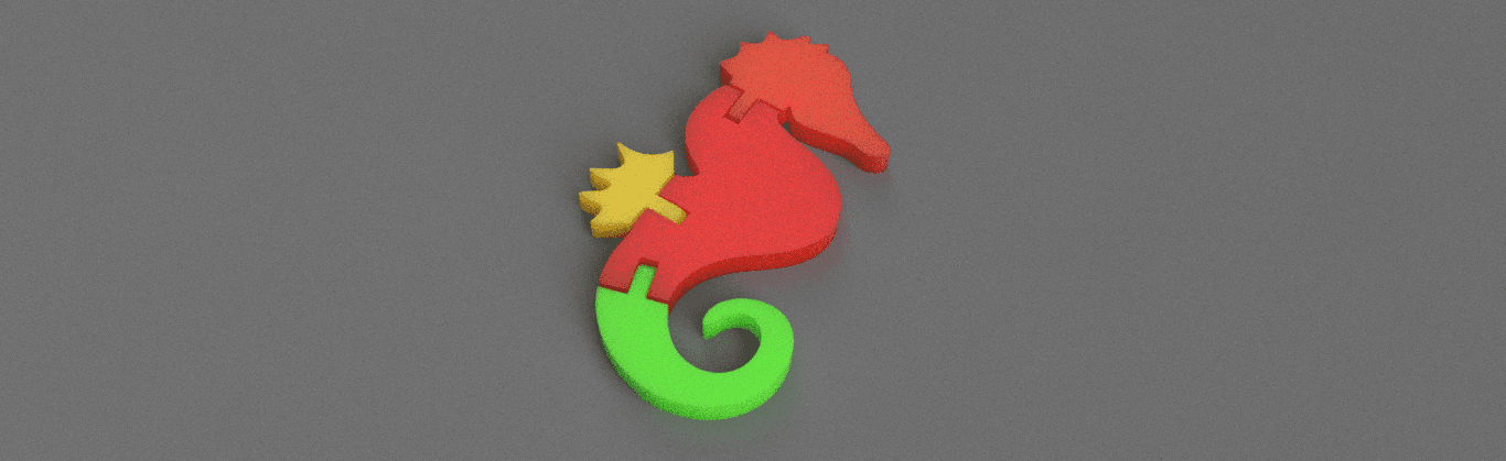 Flexi Print-in-Place Series - Sea Horse 3d model