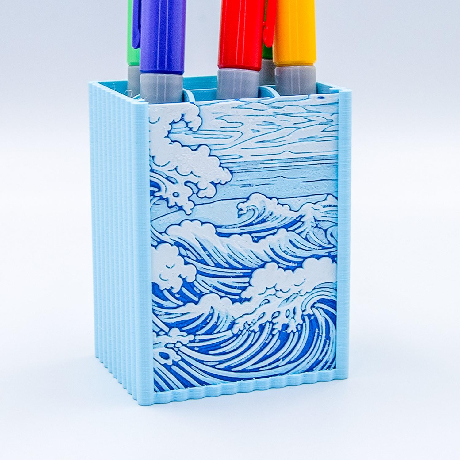 Wave Pen Holder 3d model