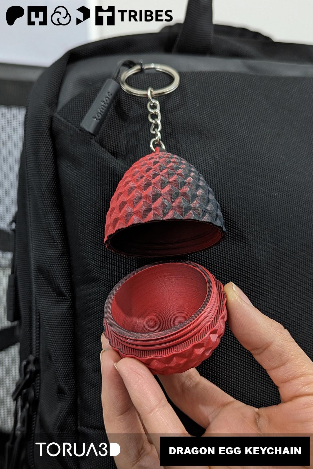 Dragon egg Keychain - Print in place 3d model