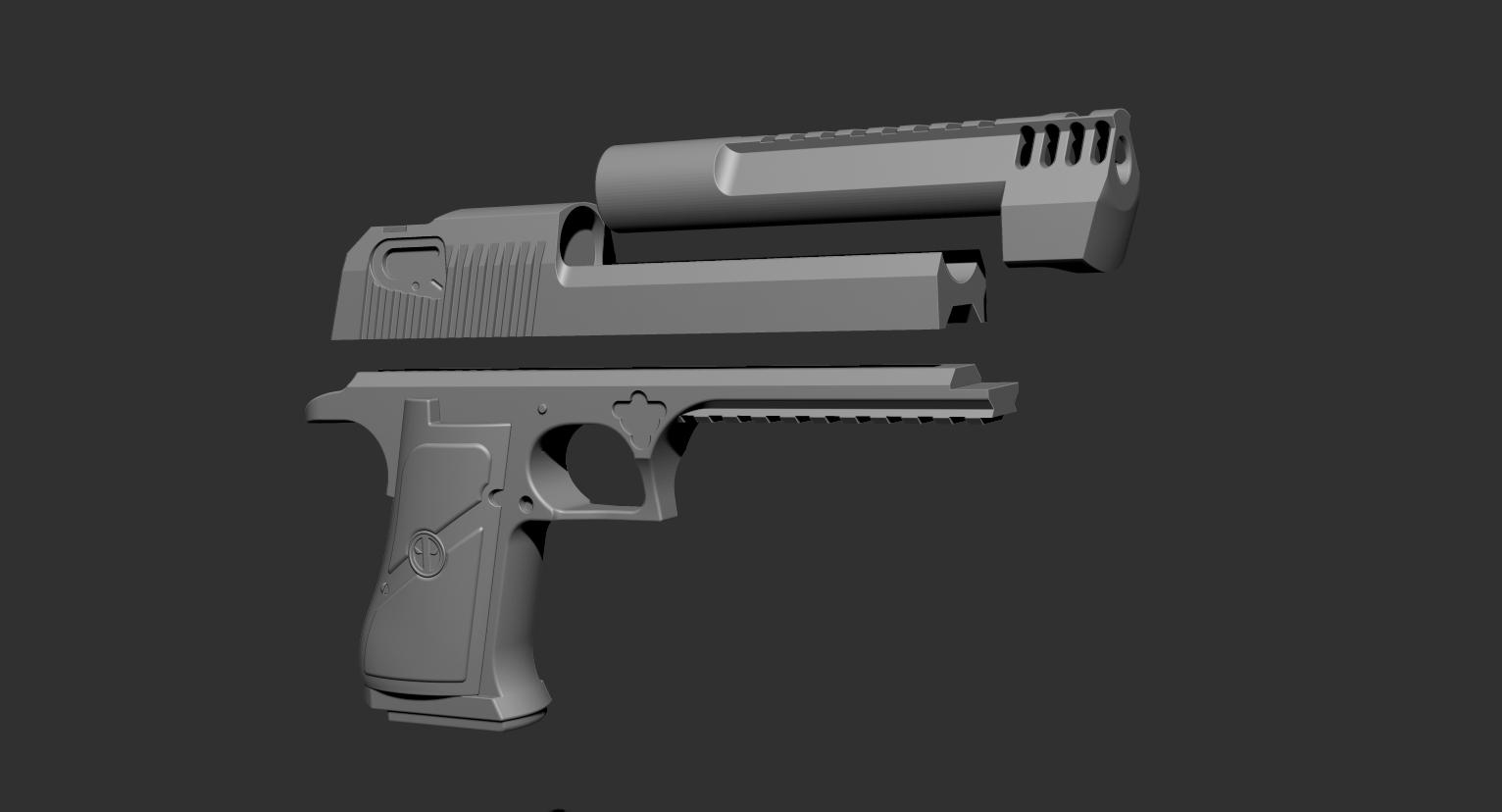 DEADPOOL DESERT EAGLE PROP 3D FILES 3d model