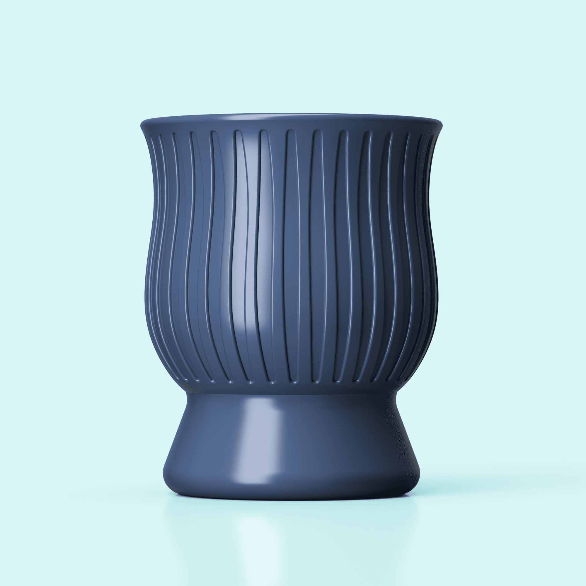 Modern Ribbed Planter.step 3d model