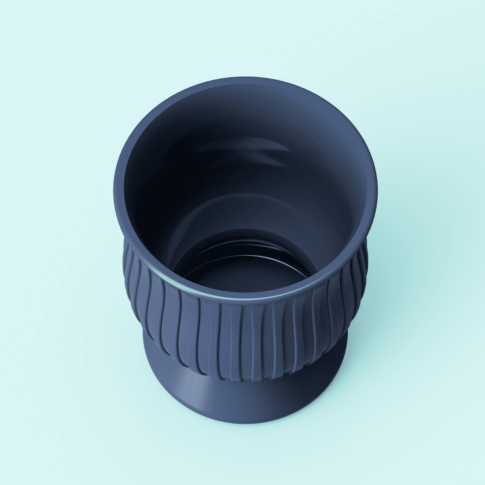 Modern Ribbed Planter.step 3d model