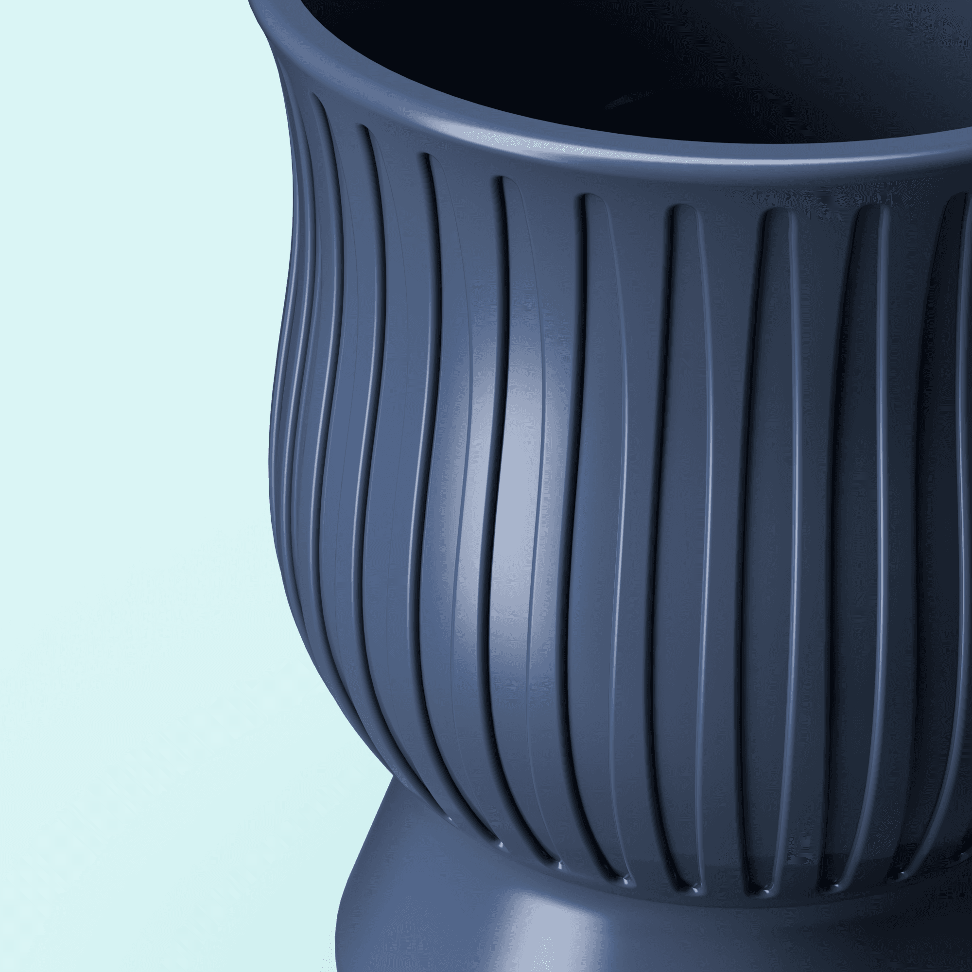 Modern Ribbed Planter.step 3d model