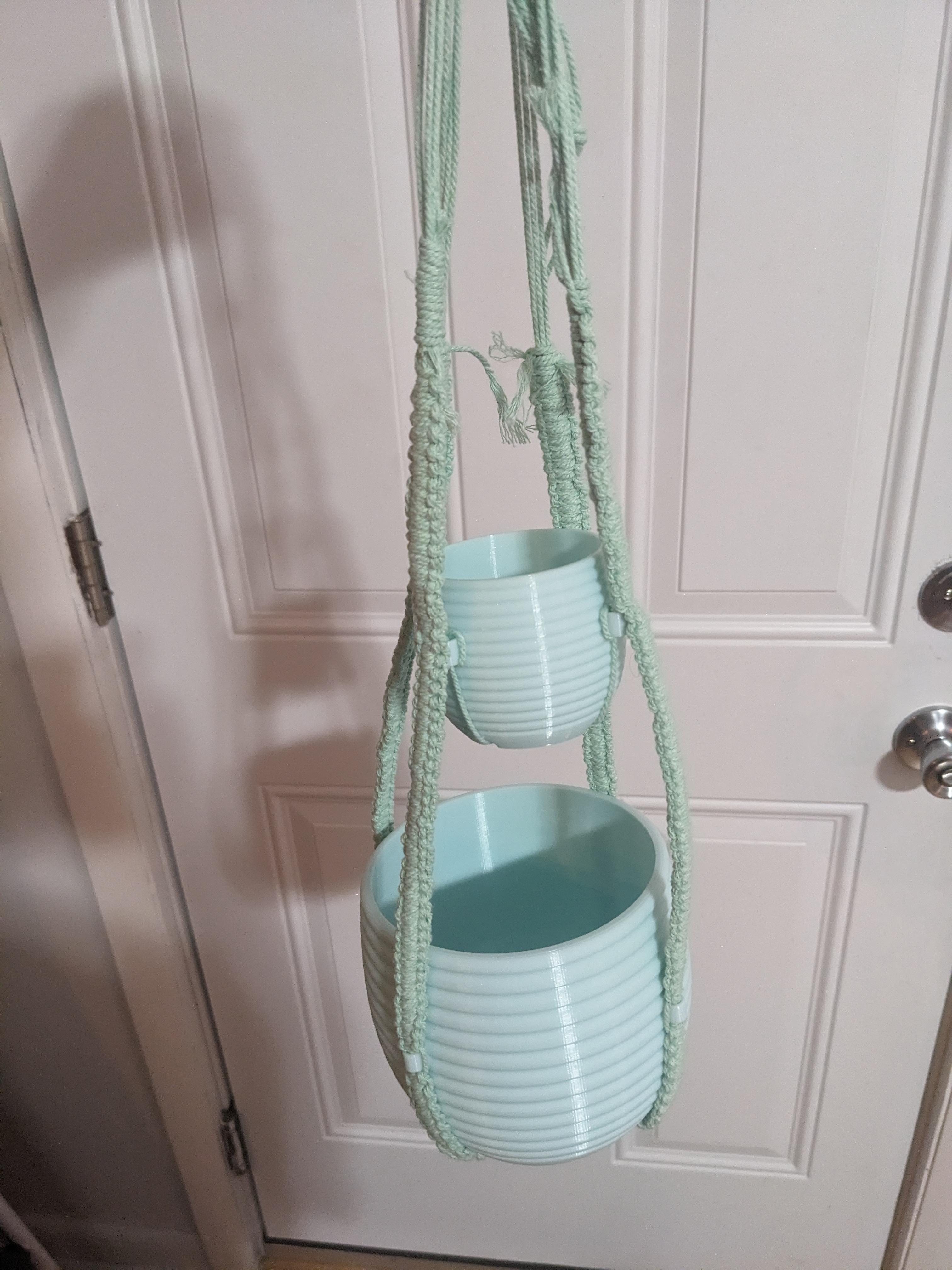 Hanging Planter  - Pastel Blue limited edition filament from PETG

Gonna need to make a 3rd size to make this perfect - 3d model