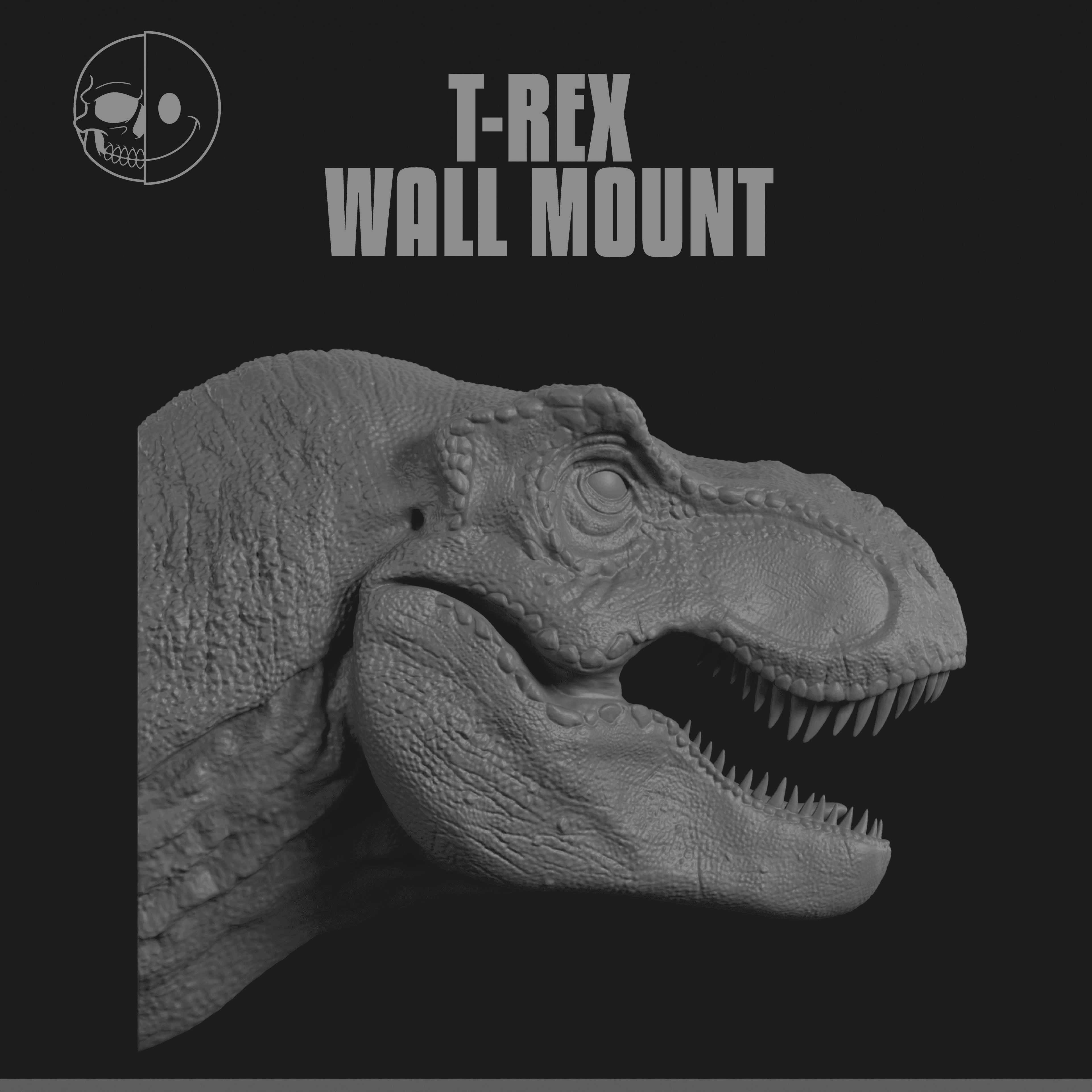 DEADNICE - T Rex WALL MOUNT.stl 3d model