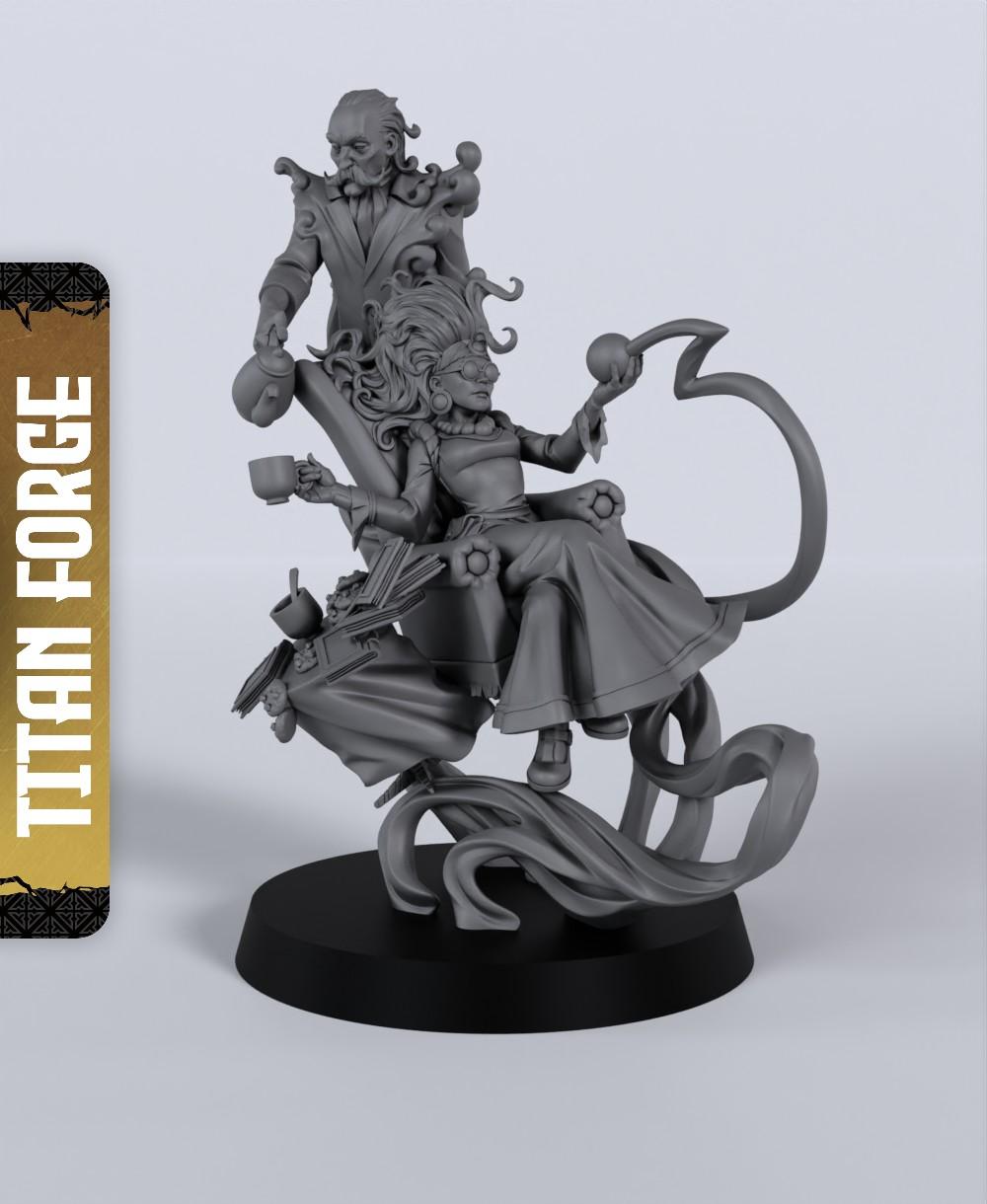 Witch Wizard - With Free Dragon Warhammer - 5e DnD Inspired for RPG and Wargamers 3d model