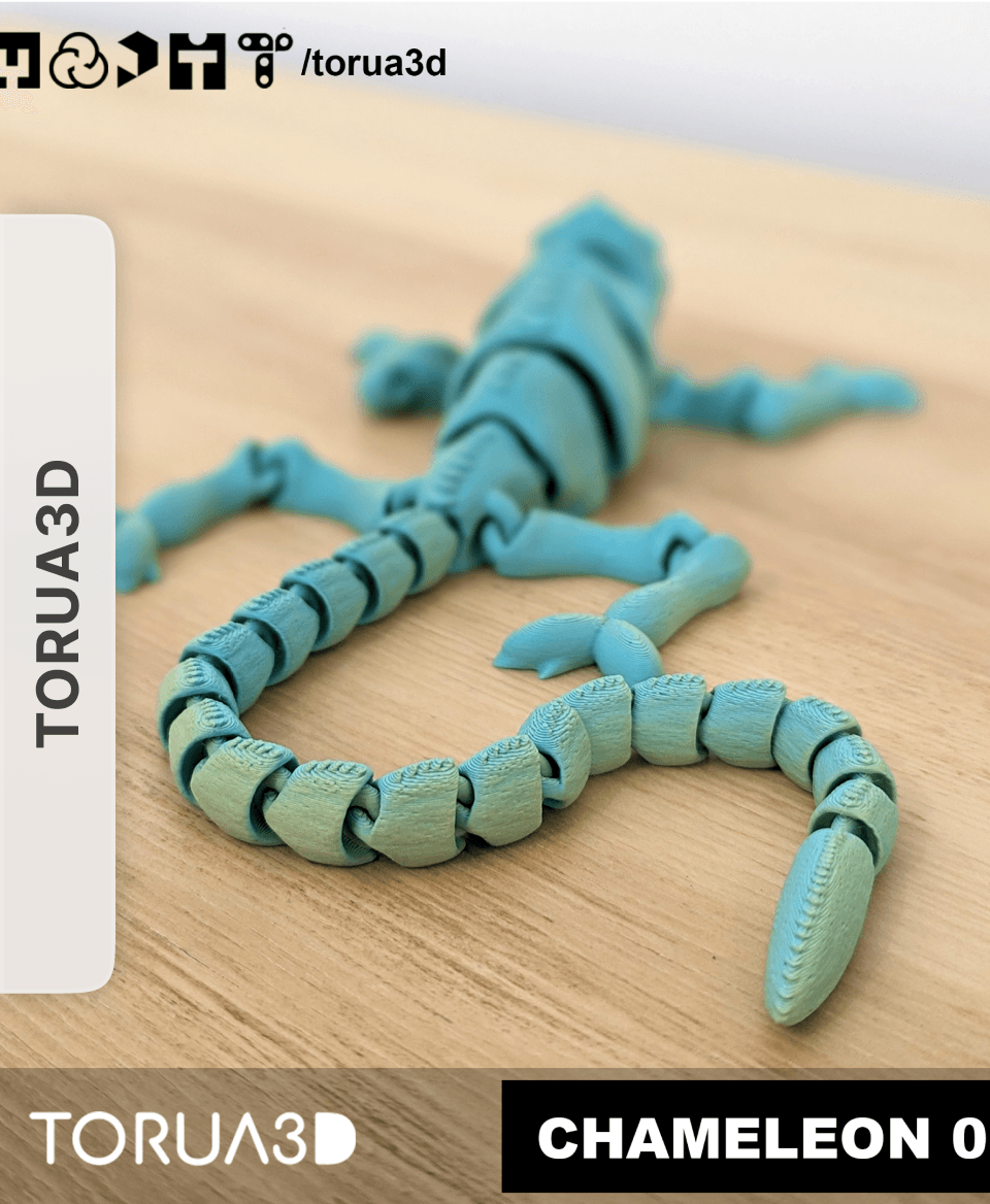 Articulated Chameleon 001 by TORUA3D 3d model