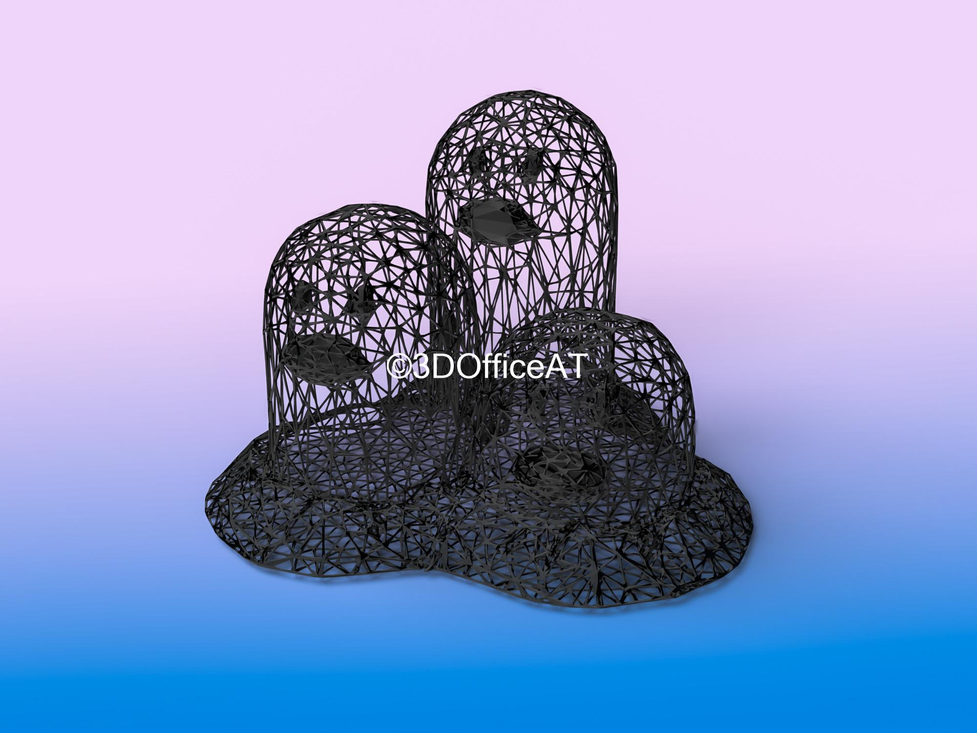 #051 Dugtrio Decor wire art Figure 3d model