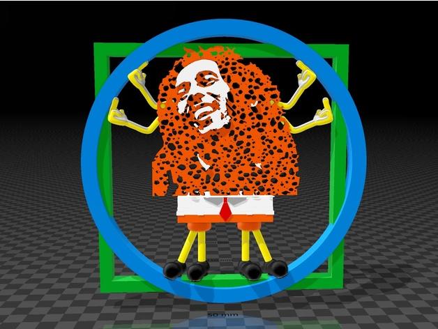 the-vitruvian spongebob-marley davinci xover 3d model