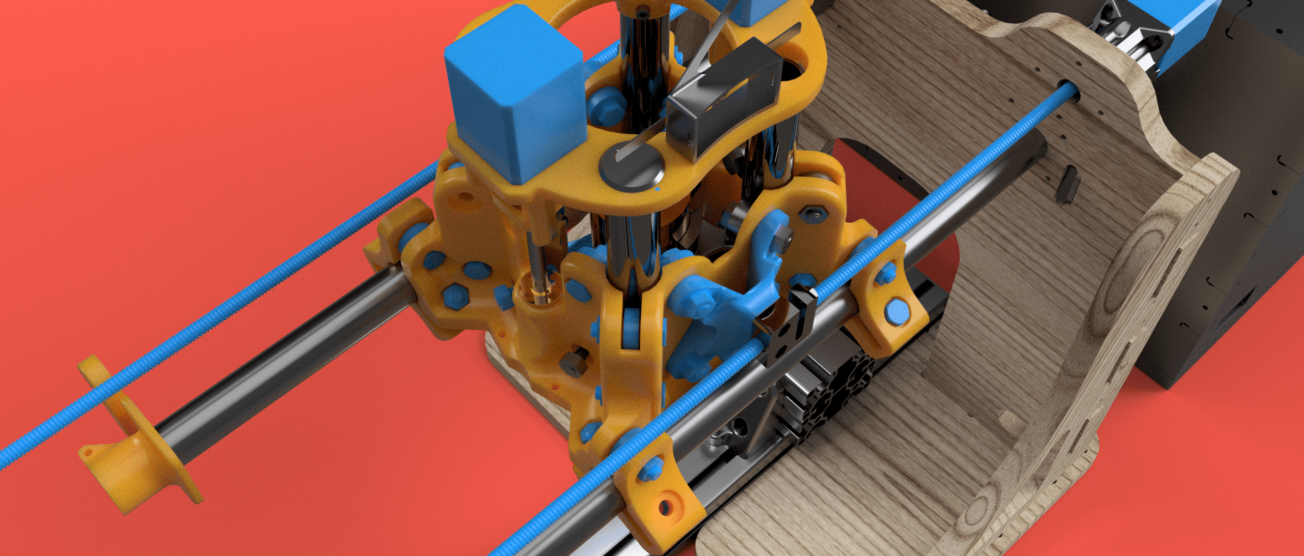 3D printed CNC - 4th Axis - Dual drive 3d model