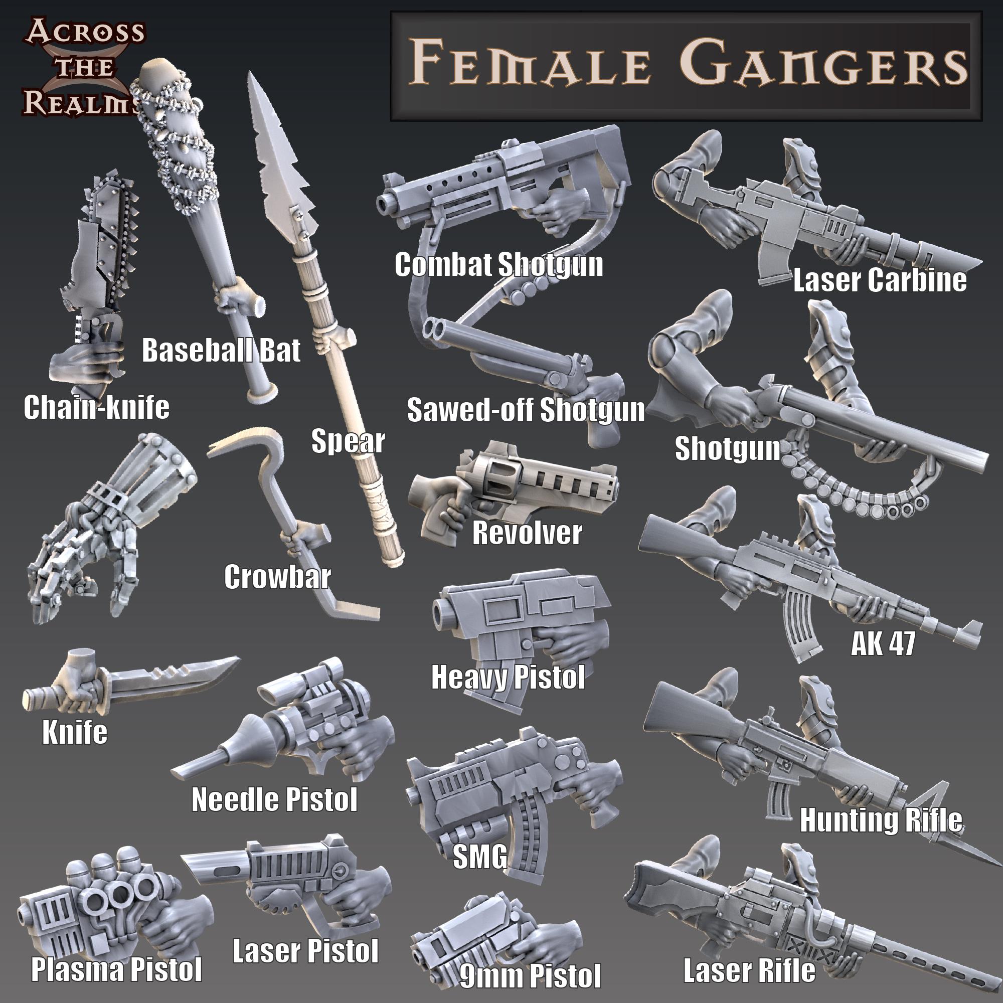 Female Gangers - modular 3d model