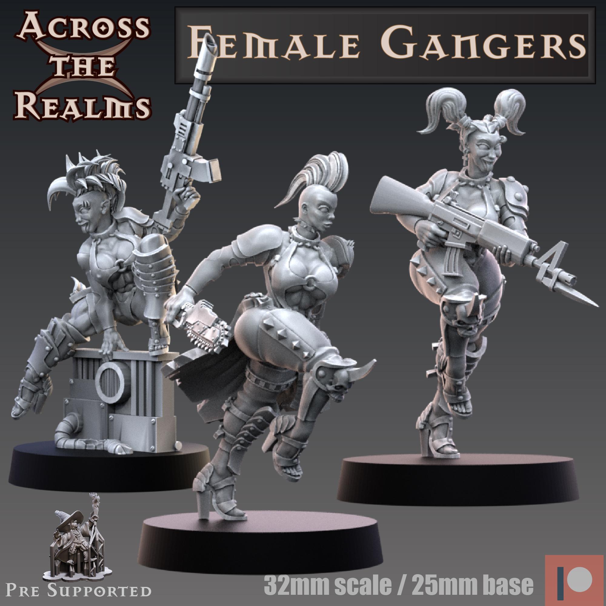 Female Gangers - modular 3d model