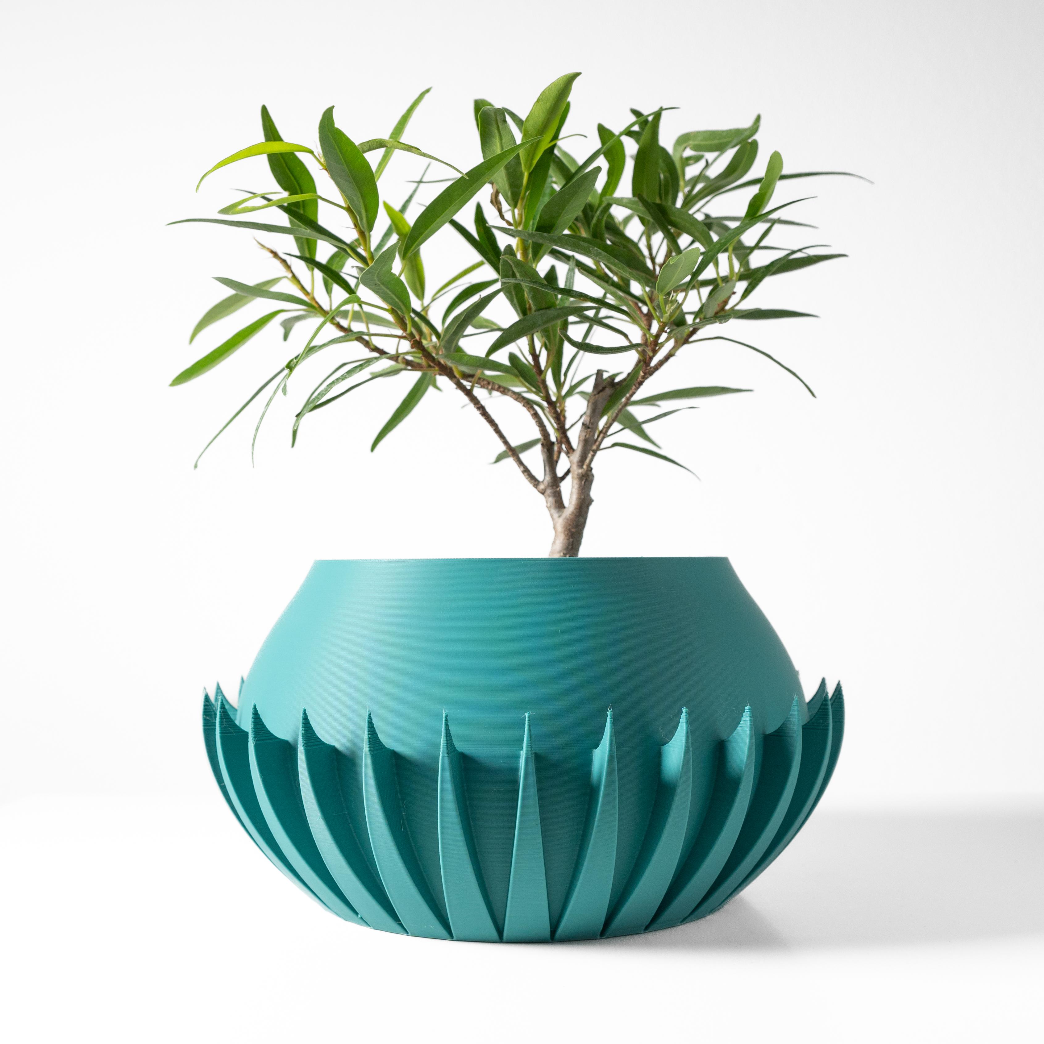 The Lavis Planter Pot with Drainage Tray & Stand: Modern and Unique Home Decor for Plants 3d model