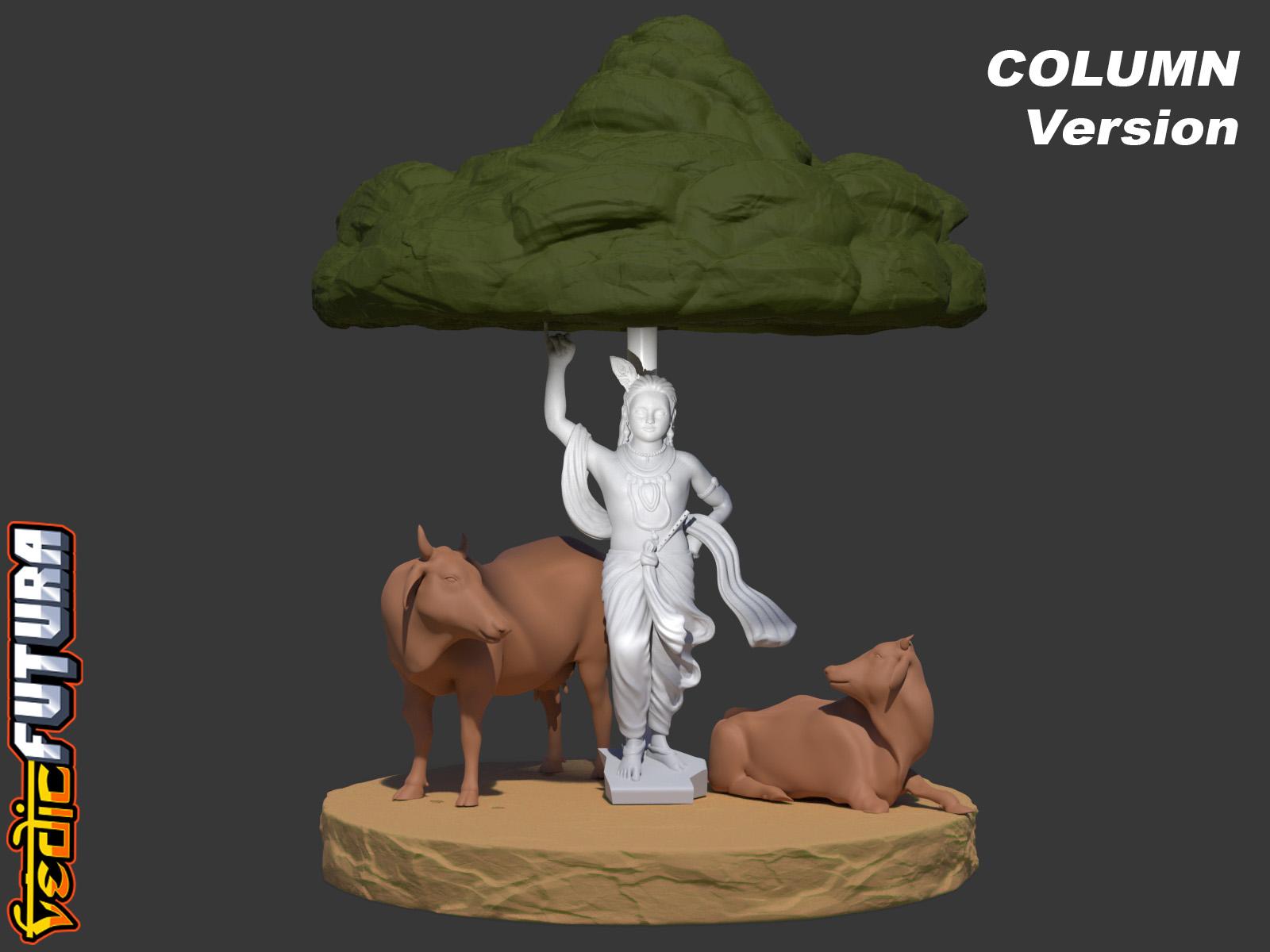 Krishna Lifting Govardhan Hill [String art] 3d model