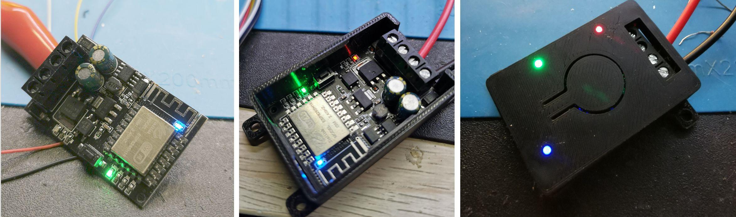 Sinilink XY-WFMS Wifi mosfet case - Light guides ("fiberoptic" made from transparent filament) fits very tight, hard to put inside. 
But when you use electric drill (5cm transparent filament used as drill bit) you can force it into small hole without problems.  - 3d model