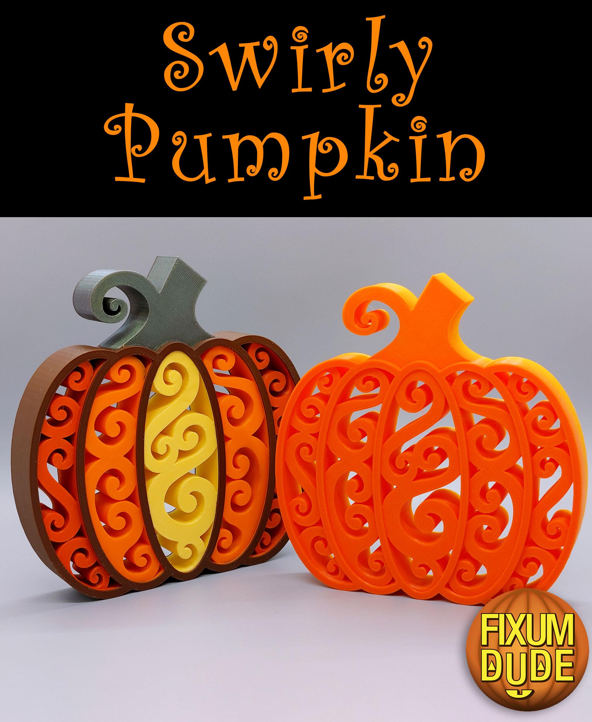 Swirly Pumpkin Decoration 3d model