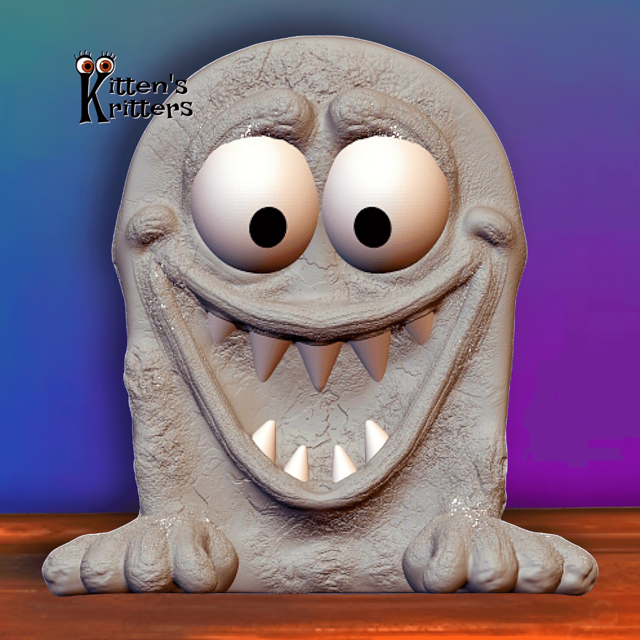 The Graveyard Grinner - Grinning Tombstone Halloween Decor 3d model