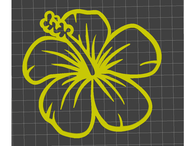 Hibiscus outline 3d model