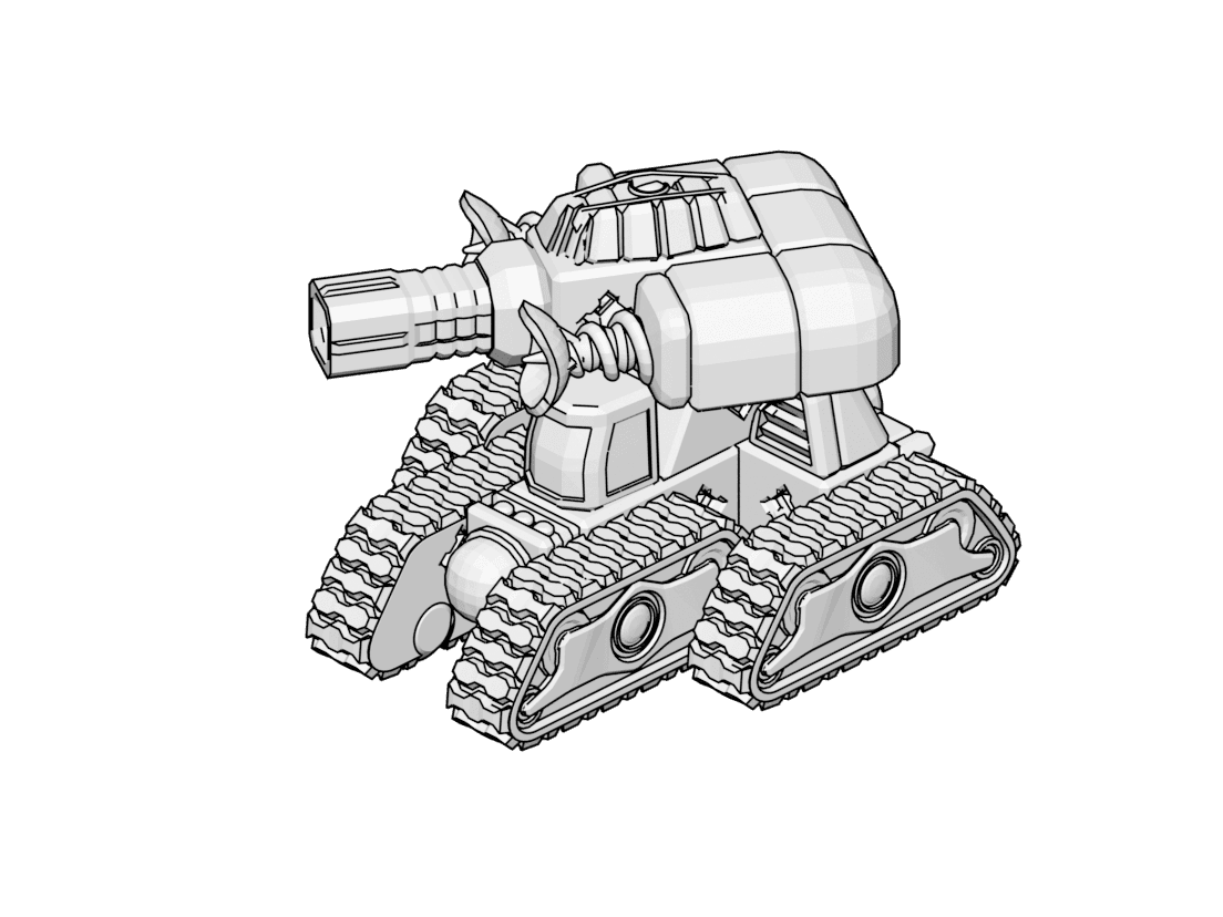 PrintABlok Tank with battle damage Articulated Vehicle Construction Toy 3d model