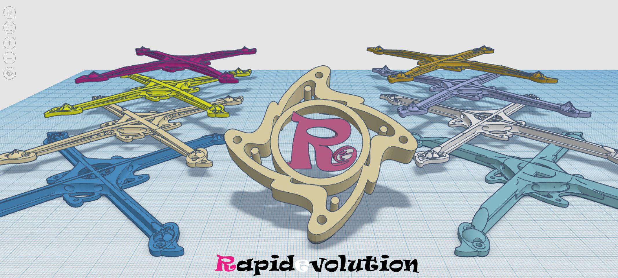 Re115 - Rapidevolution 115mm (3") Printpick FPV Frame 3d model