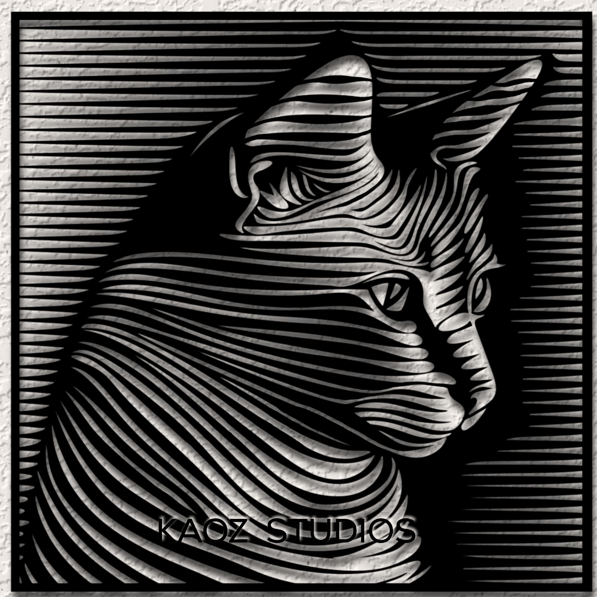 Cat Wall Art Kitty Wall Decor Kitten 3D Optical Illusion Art 3d model