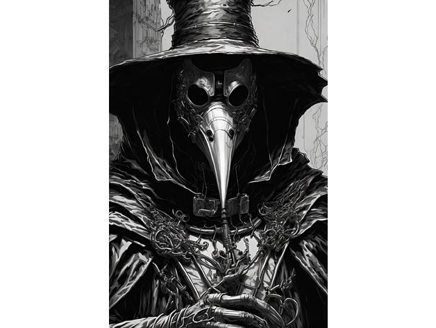 Steampunk Plague Doctor - Hueforge Print 3d model