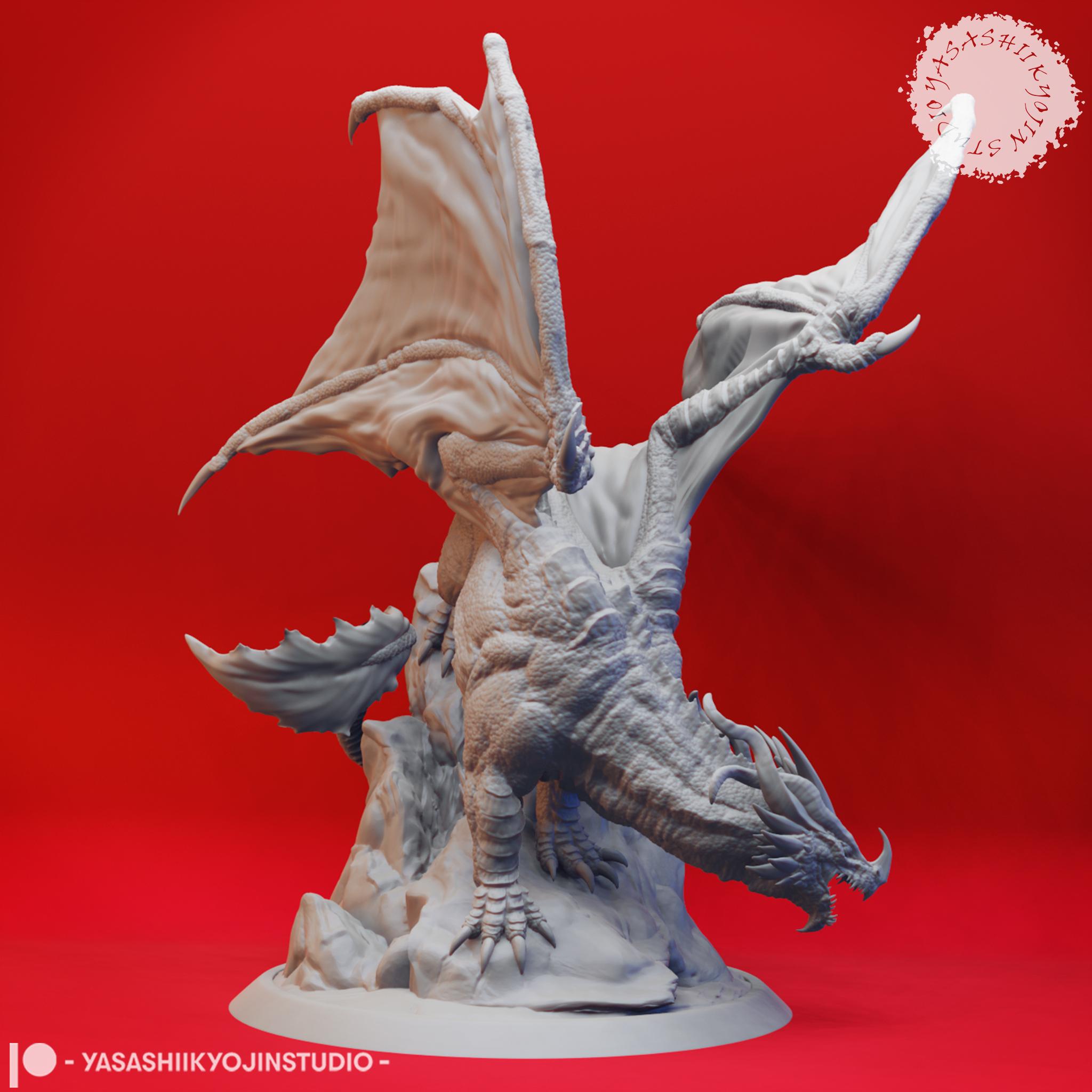 Ancient Red Dragon - Tabletop Miniature (Pre-Supported) 3d model