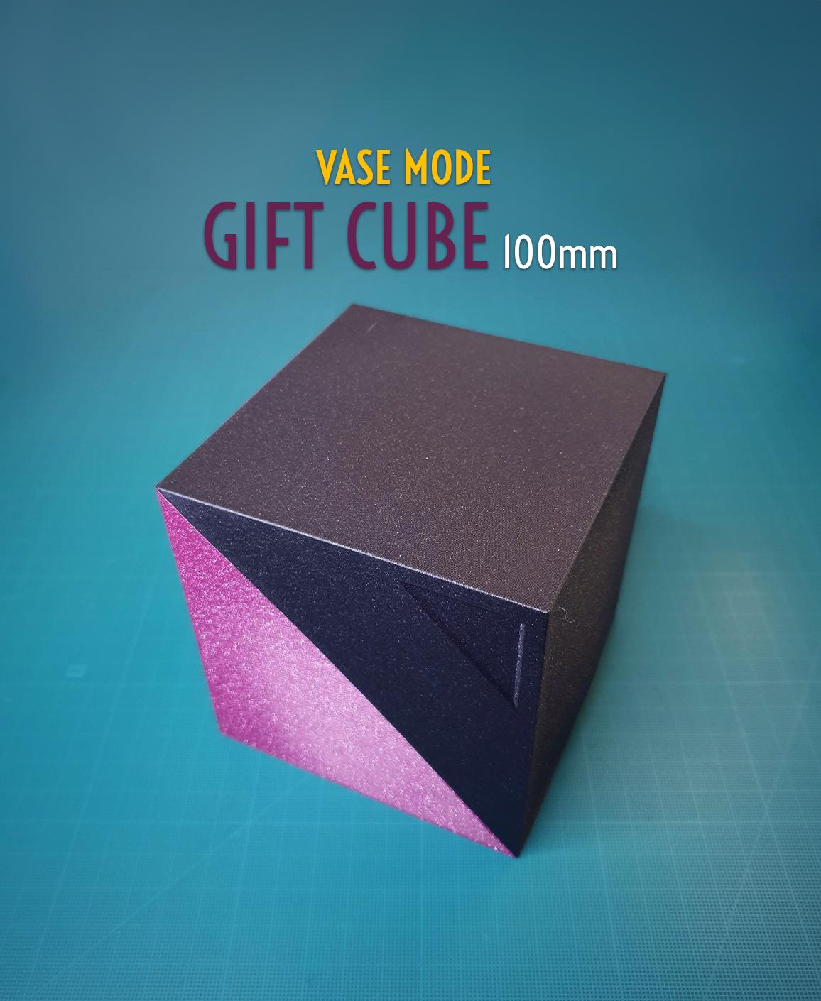 Gift Cube 100mm || Vase Mode 3d model