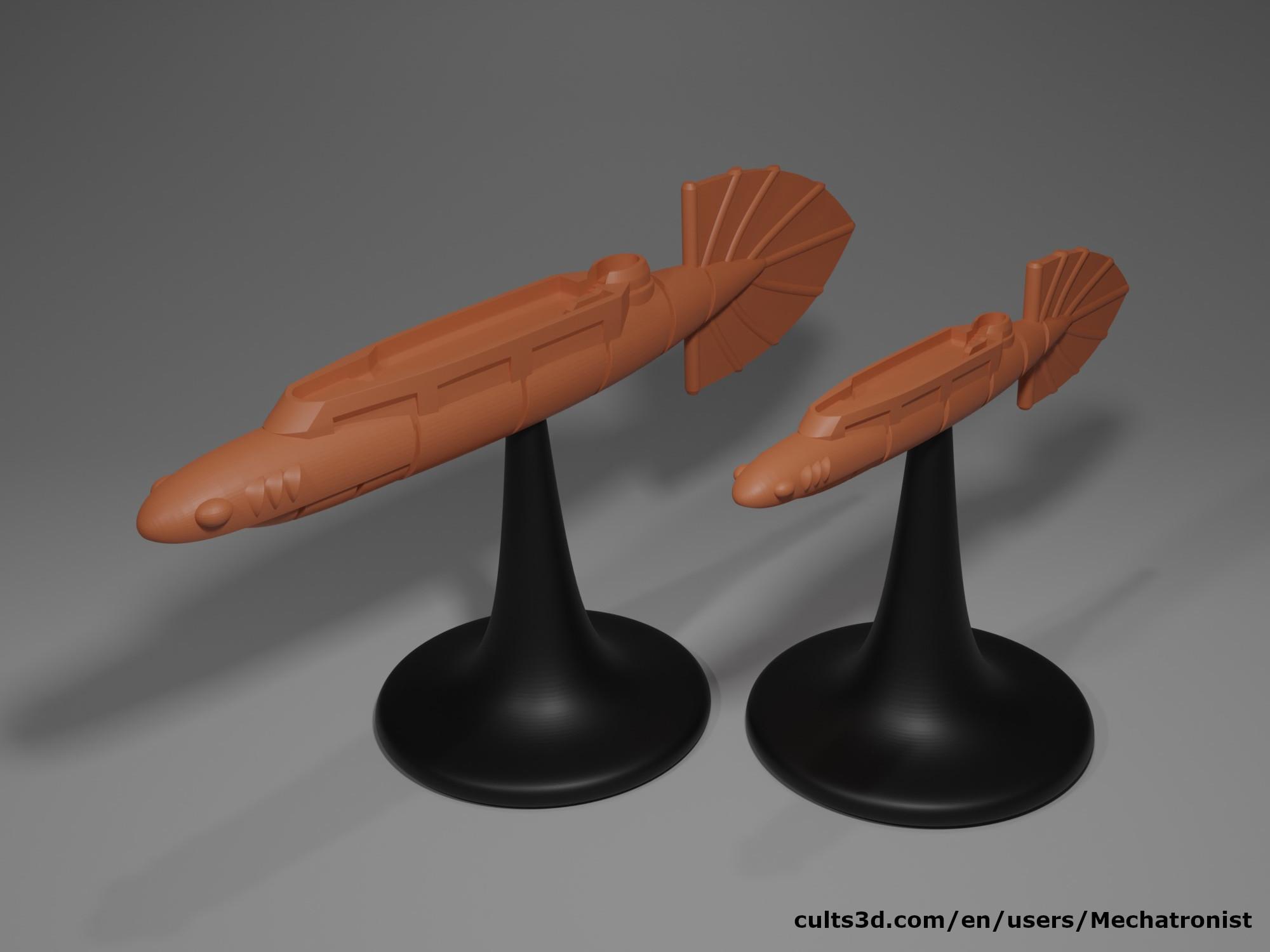 Eel Ship Spelljammer Miniature from dnd 2e 3d model