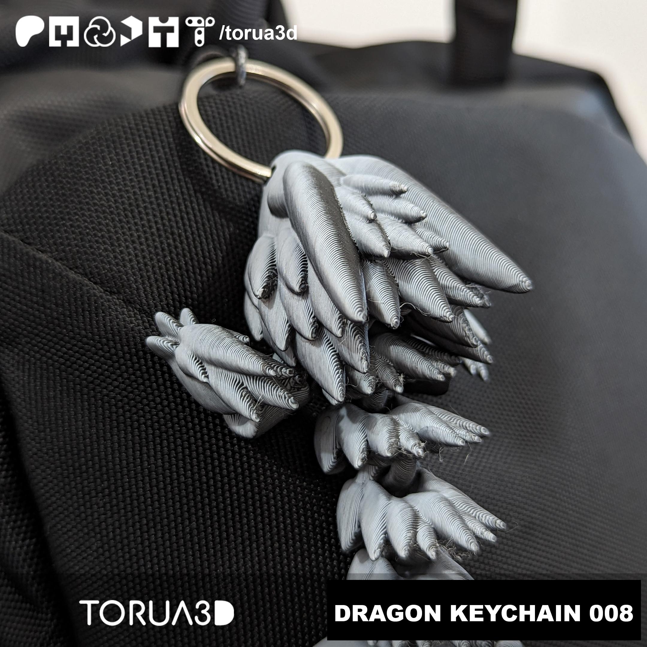 Articulated Dragon keychain 008 3d model