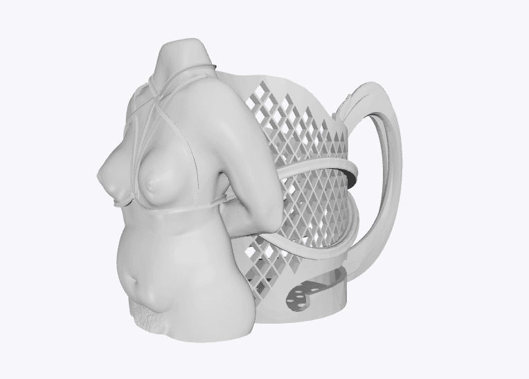 Lady Drinking Can Holder (nsfw) 3d model