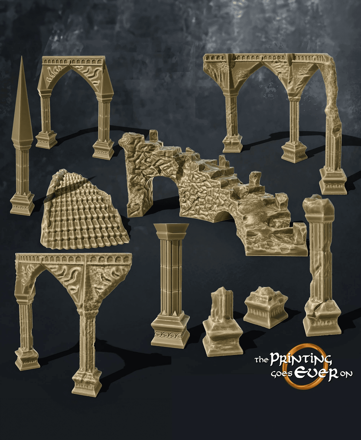 Fehntop Ruins - Supportless Diorama 3d model