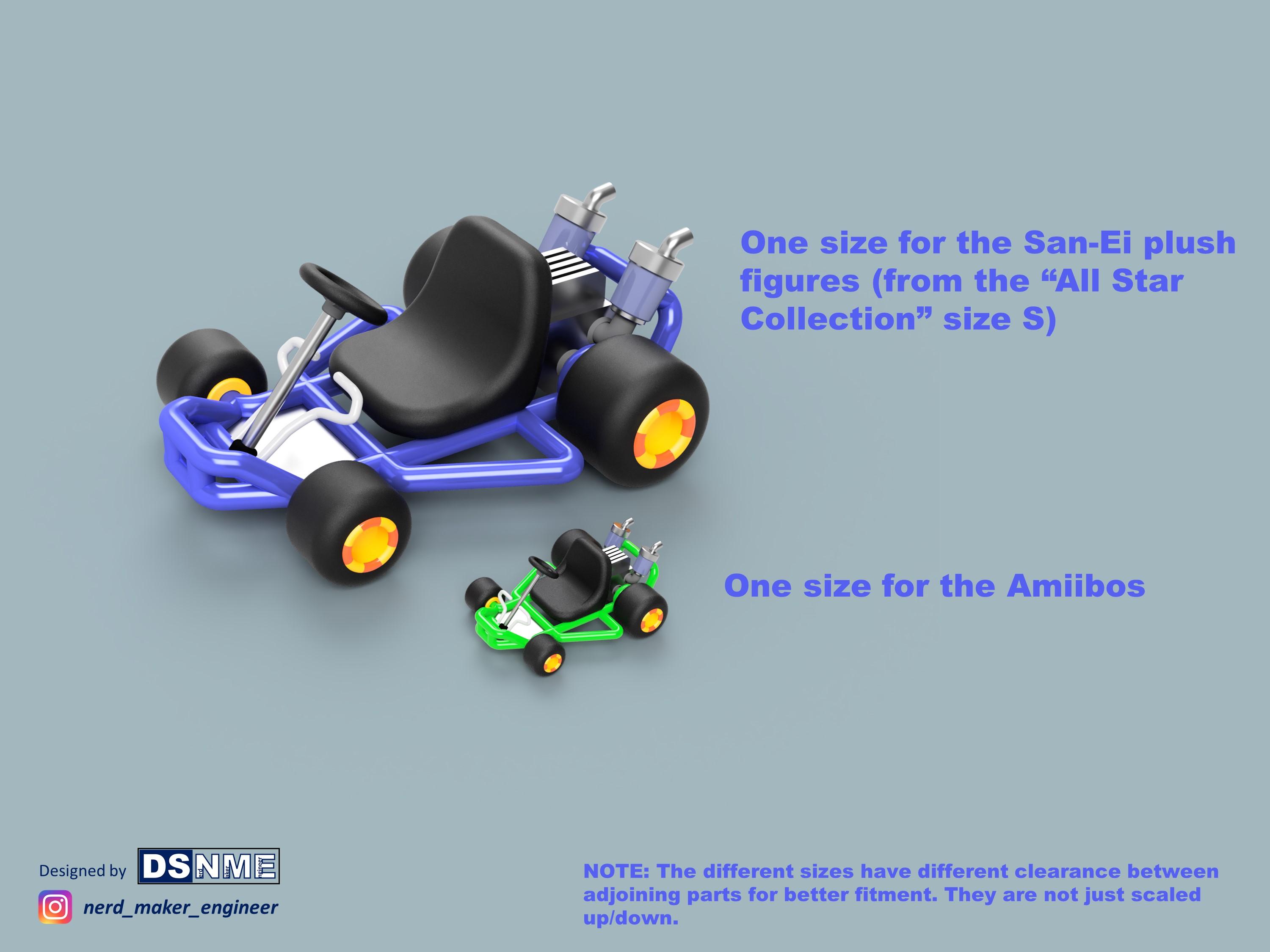 Mario Kart 64 Style Go-Kart (for San-Ei Plushs and Amiibos) 3d model