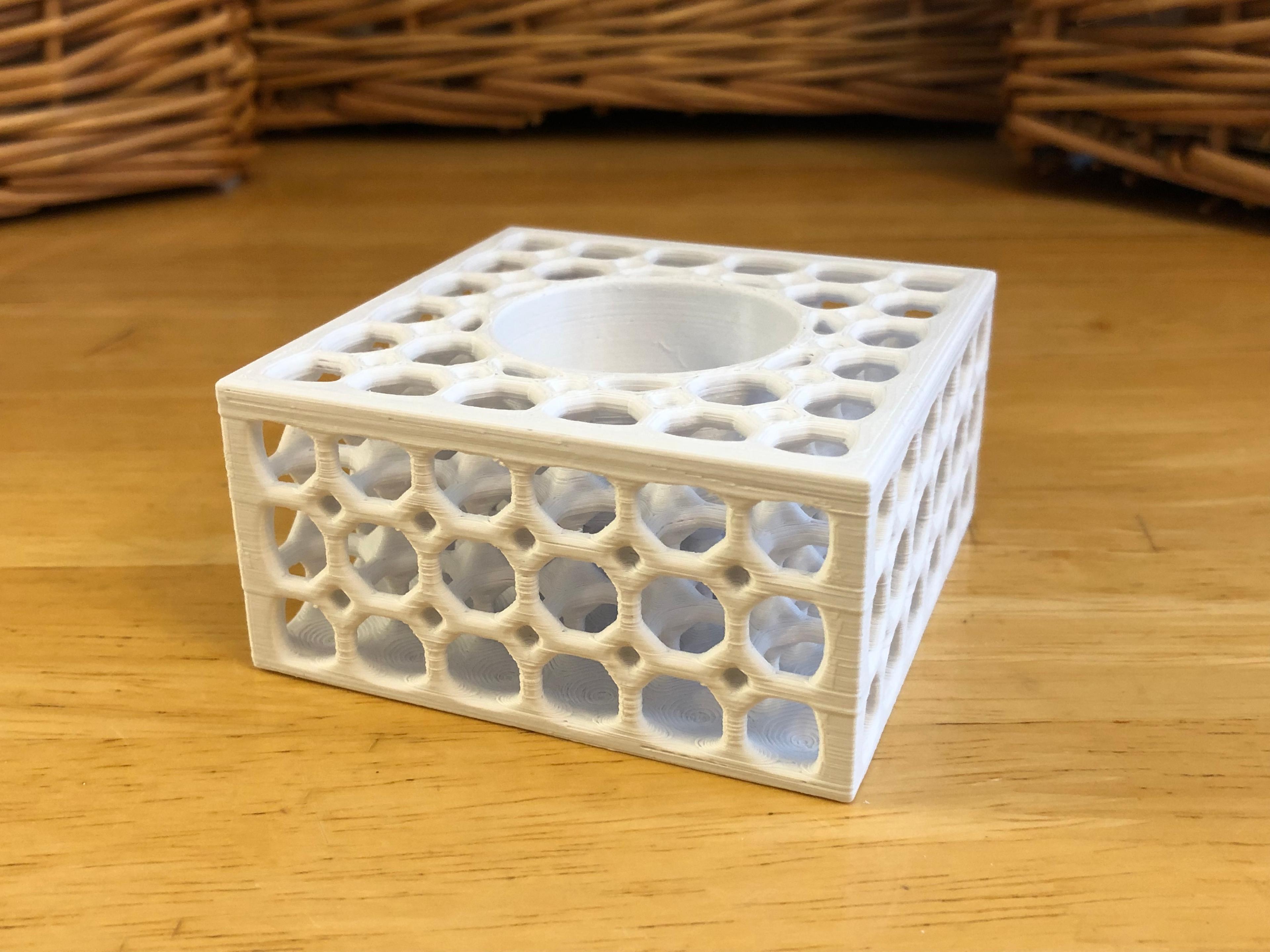 Truncated Cube Tealight Holder 3d model