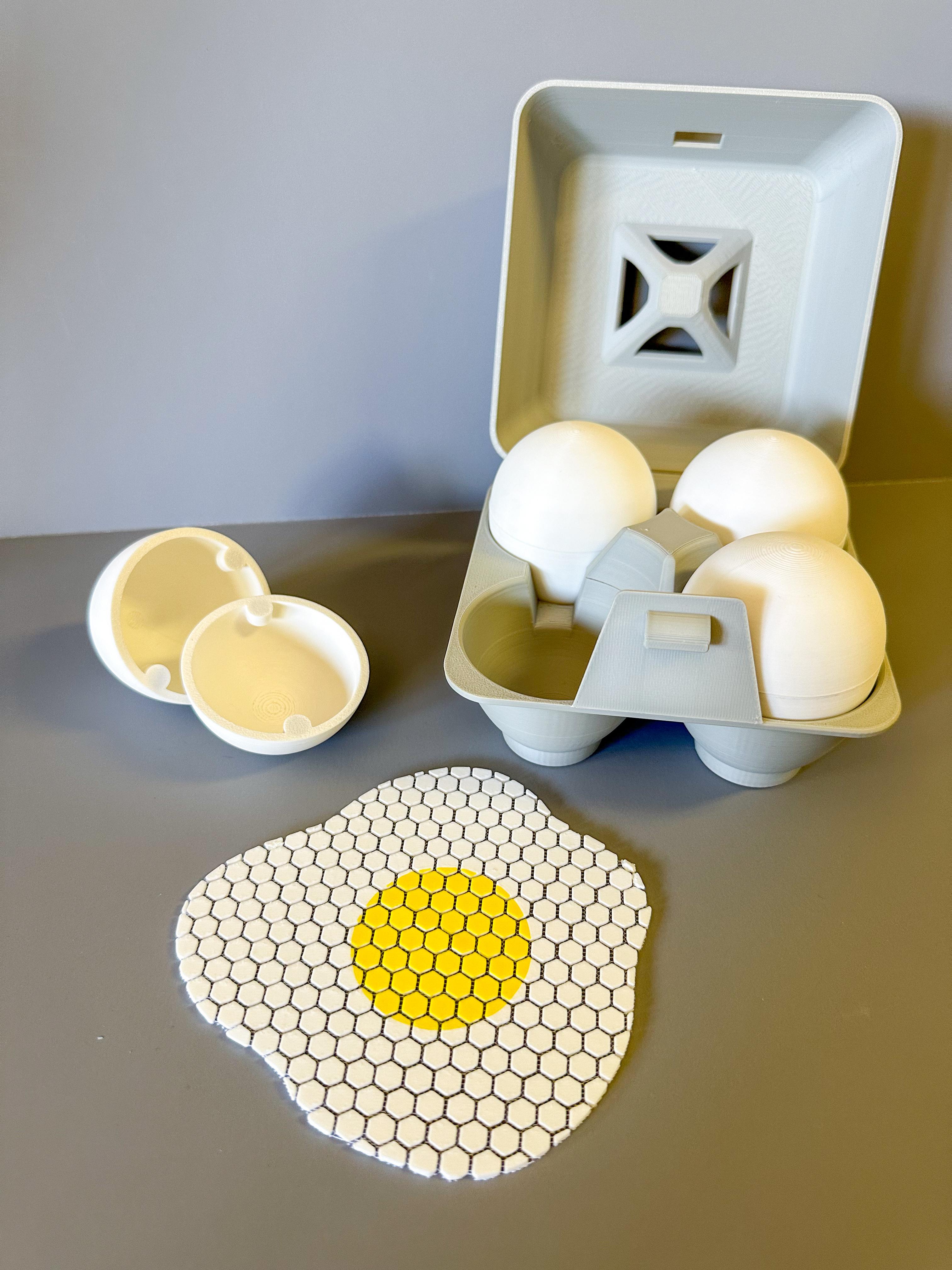 Fidget Fabric Fried Egg Set (play or coaster set) 3d model