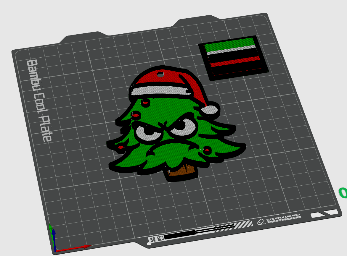 Grumpy Christmas Tree Ornament Bambu Files 3d model