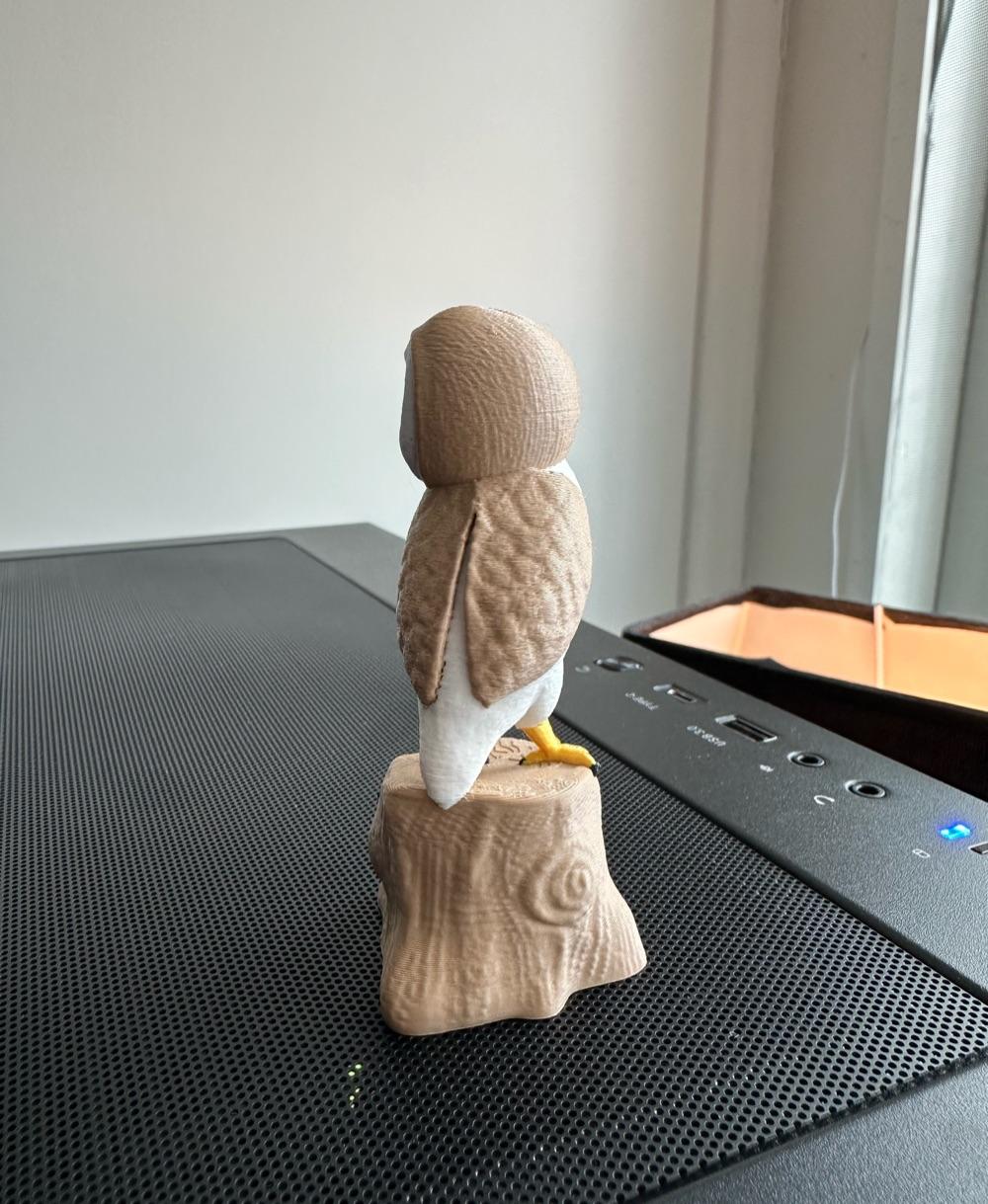 Owl Sculpture On Tree / 3MF / No Supports 3d model