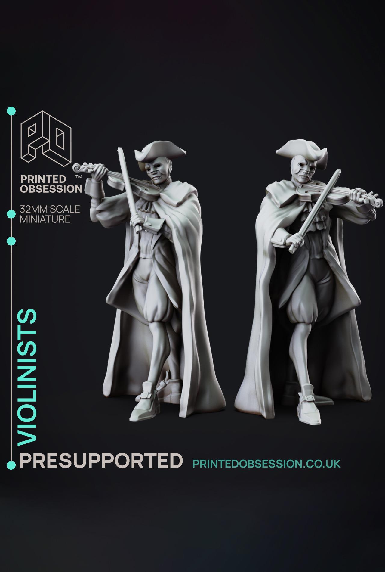 Violinists - Lady of Pox - PRESUPPORTED - Illustrated and Stats - 32mm scale			 3d model