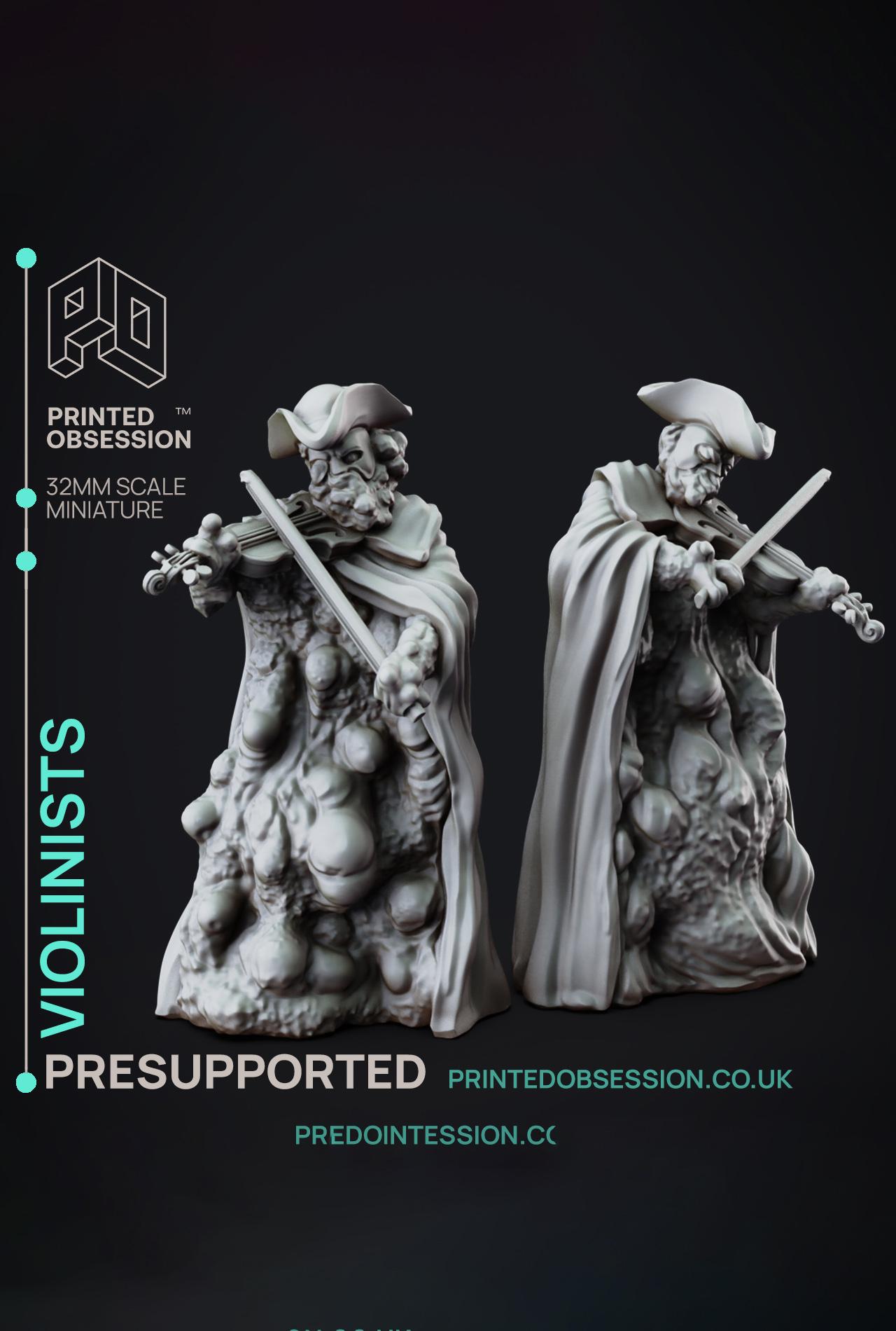 Violinists - Lady of Pox - PRESUPPORTED - Illustrated and Stats - 32mm scale			 3d model