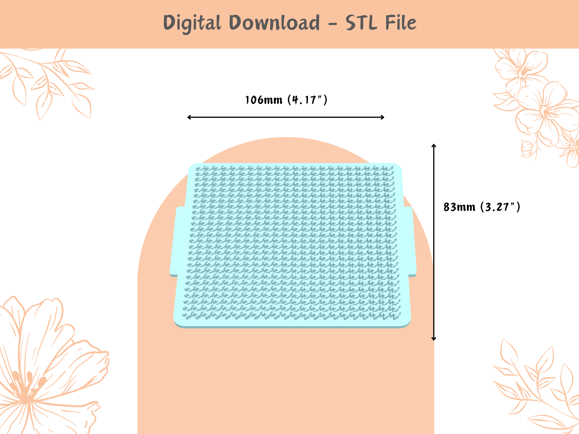 Houndstooth Texture Mat | STL File | Clay Embossing Stamp | Unique Pattern | Polymer Clay Earrings | 3d model