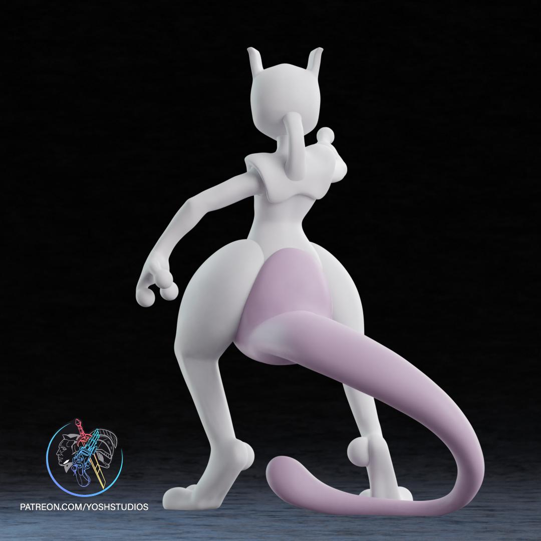 Life Sized Mewtwo 3D Printer File STL 3d model