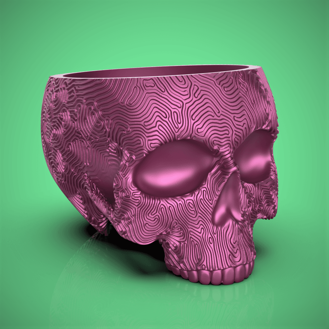 Maze Skull Planter-Bowl 3d model