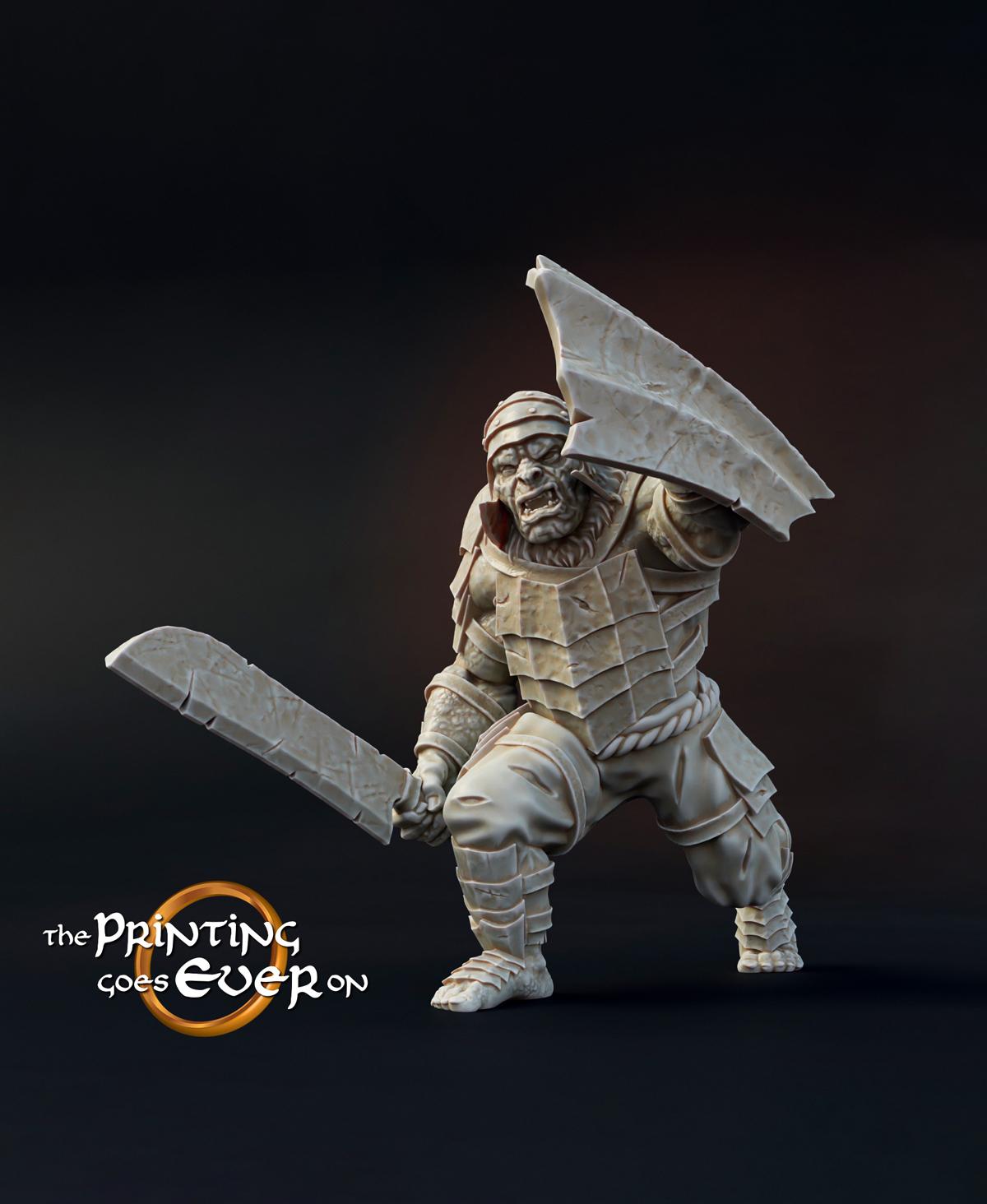 Orc Warband with War Troll 3d model