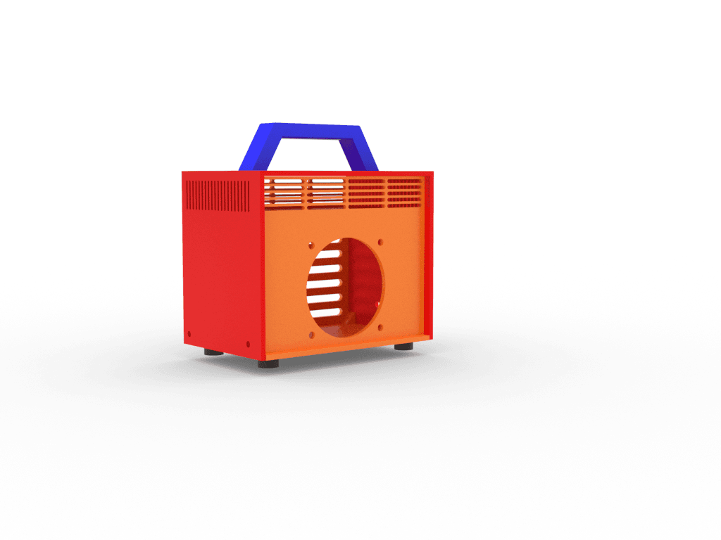 Ozone generator box with fan heat sink  3d model