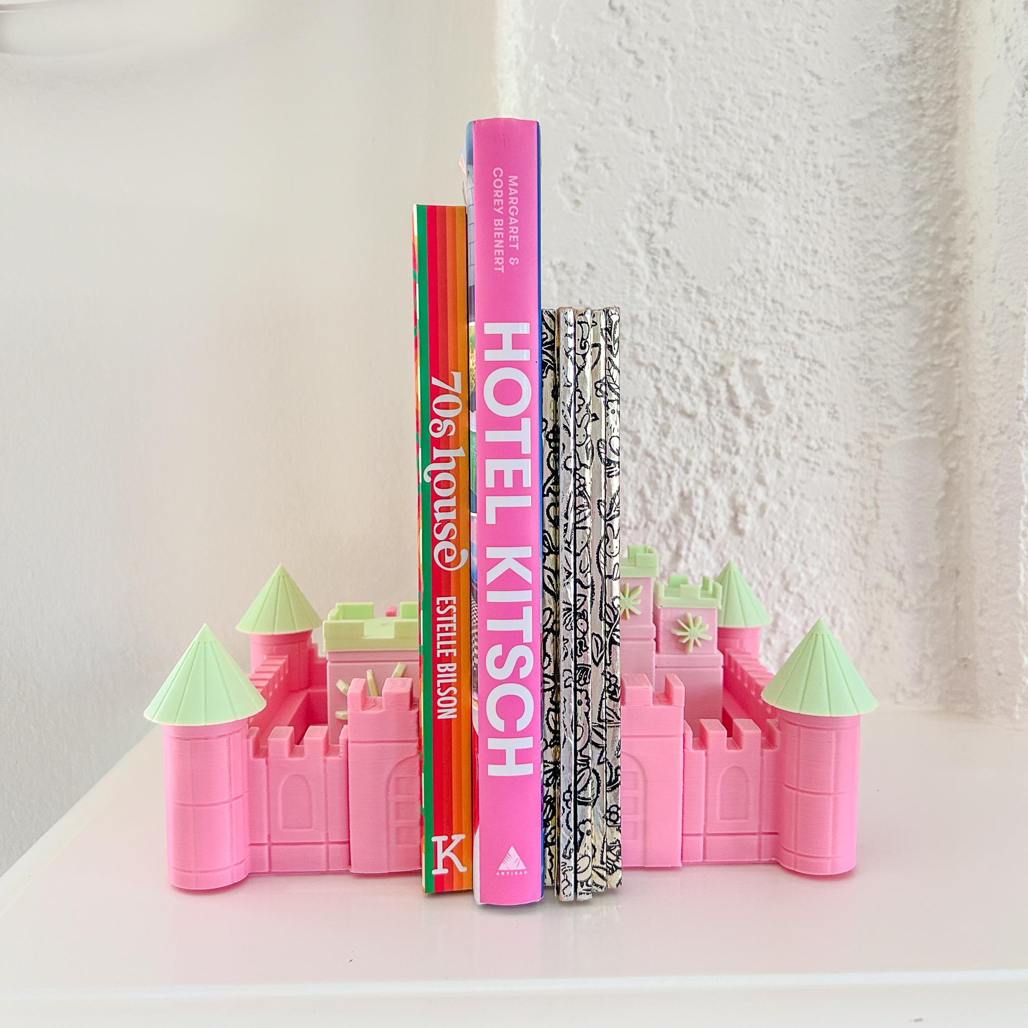 Midcentury Magical Castle Bookend - Vintage Inspired Home Decor and Functional Storage 3d model