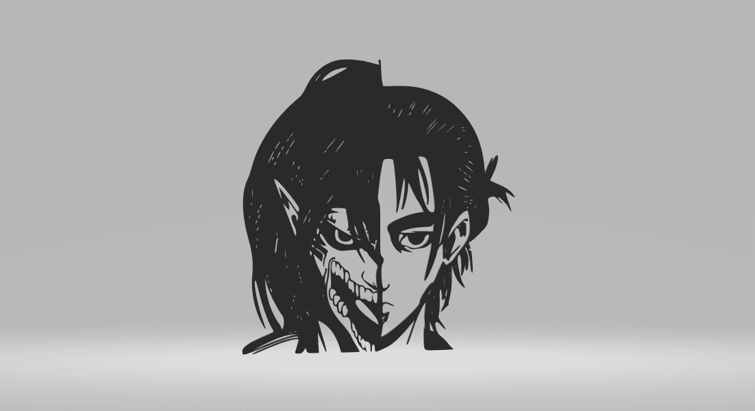 Eren Vs  Attack of Titans 2D - Anime.stl 3d model