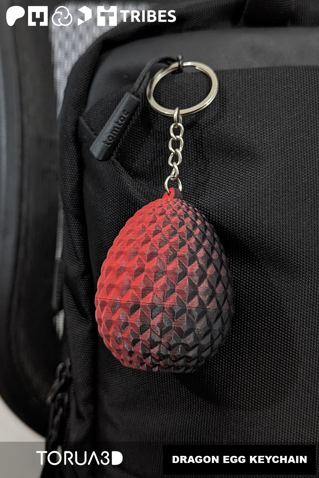 Dragon egg Keychain - Print in place 3d model