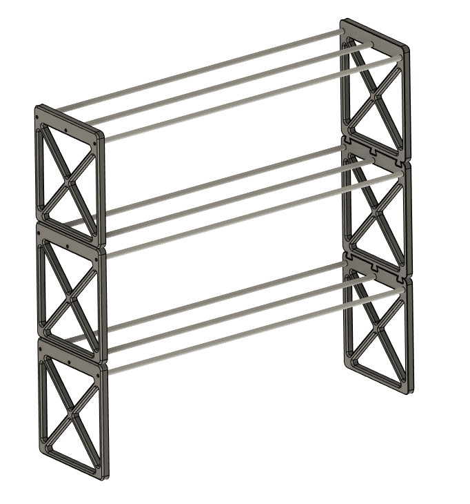 Shoe rack - stackable version 3d model