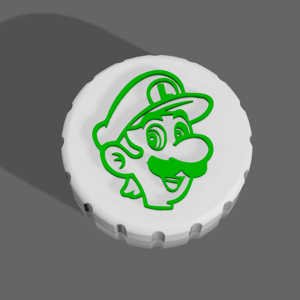 Super Mario Luigi Stash Jar Lid 3d model